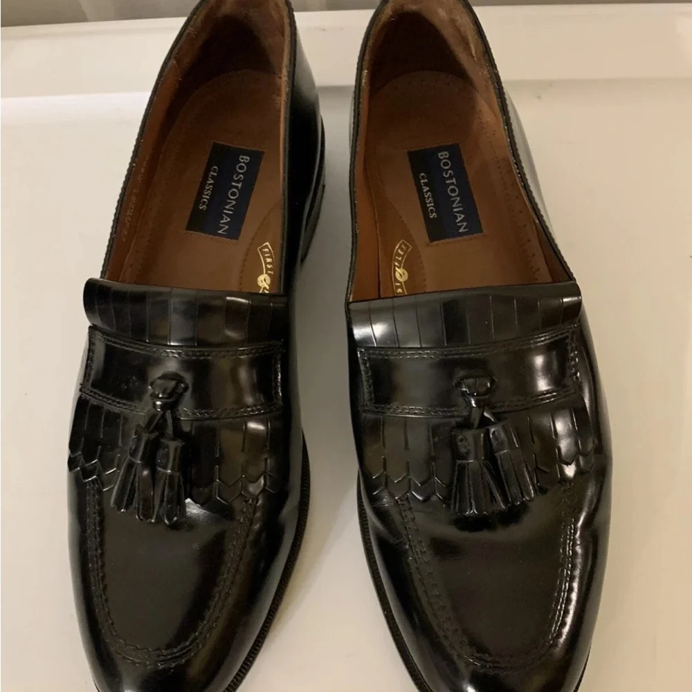 Bostonian mens‎ sz 10M Evanston Classic Black Tassel kiltie Loafers